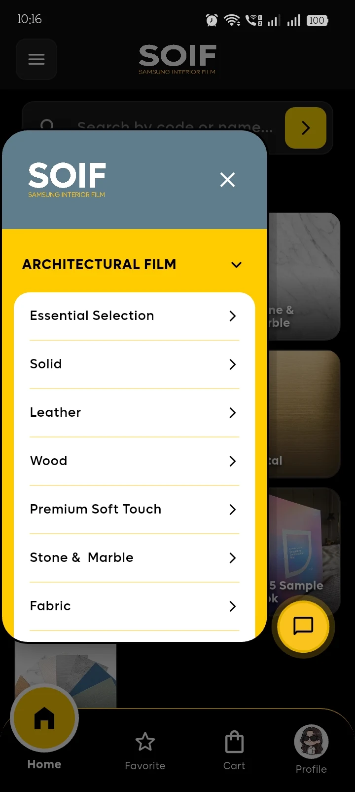 SOIF app: Film categories