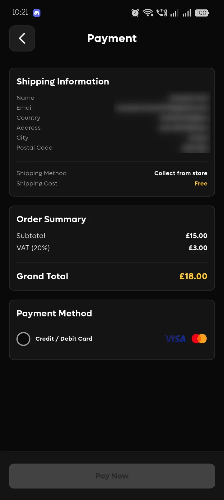 SOIF app: Payment